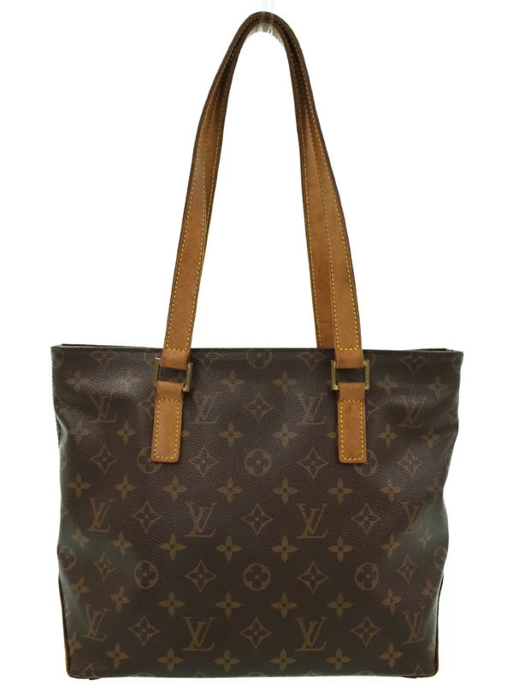 Louis Vuitton Monogram Cabas Piano Shoulder Tote Bag Canvas Leather Brown